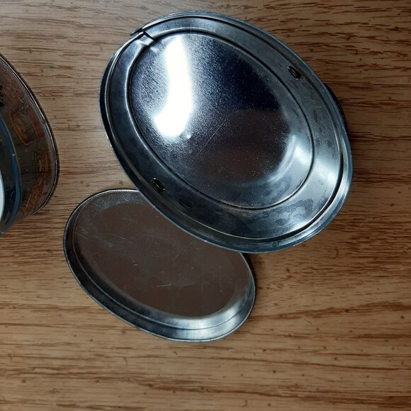 Pair VTG RAZ Imports Merry Christmas Mini Anthropomorphic Bear Tins w/ Handle - Picture 9 of 10